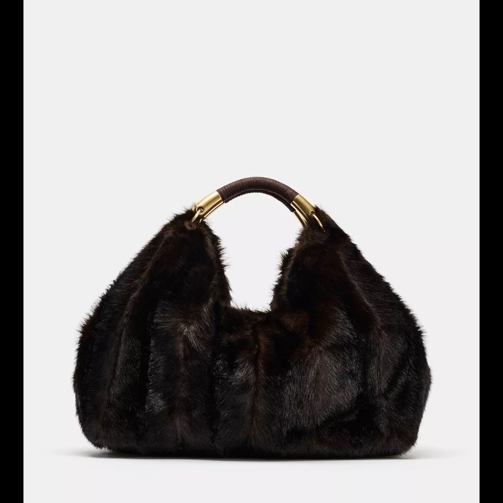 Zara Faux fur maxi bag